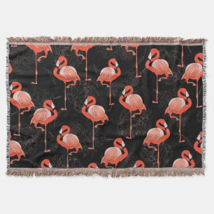 Flamingos Birds: Vintages Textildesign Decke