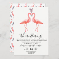 Flamingos Elopement Empfang Einladung