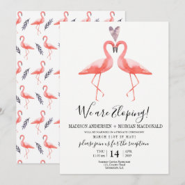 Flamingos Elopement Empfang Einladung
