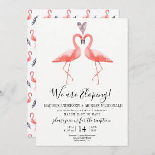 Flamingos Elopement Empfang Einladung