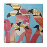 Flamingos Fliese<br><div class="desc">"Flamingoes-Flock II" von Jennifer Rutledge. Verfügt über eine Gruppe von Flamingos mit unterschiedlichen Texturen angewendet.</div>