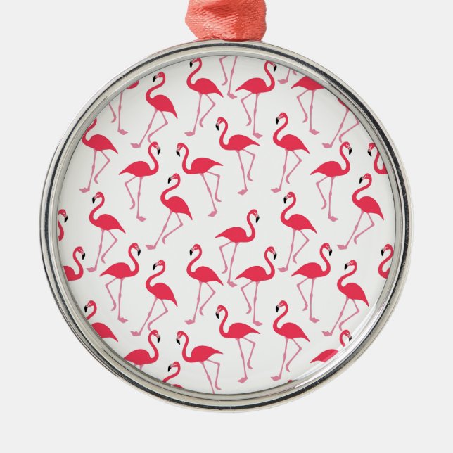 Flamingos Flimingos Silbernes Ornament (Vorne)