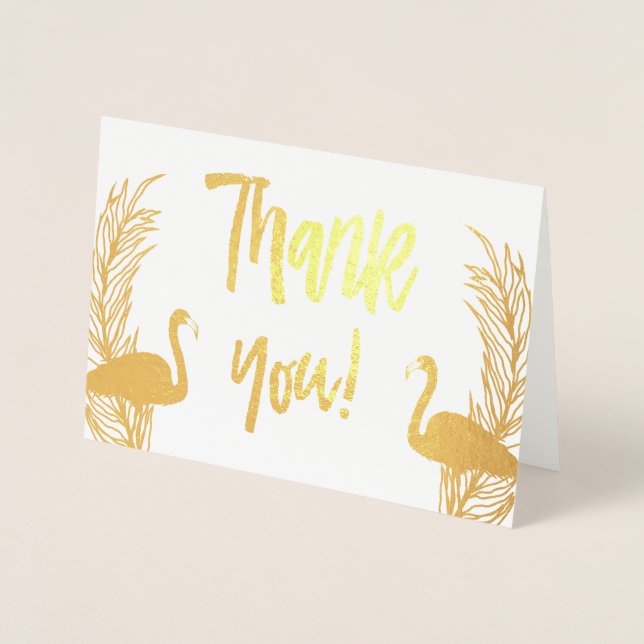 Flamingos Gold Foil Vielen Dank Folienkarte (Vorderseite)