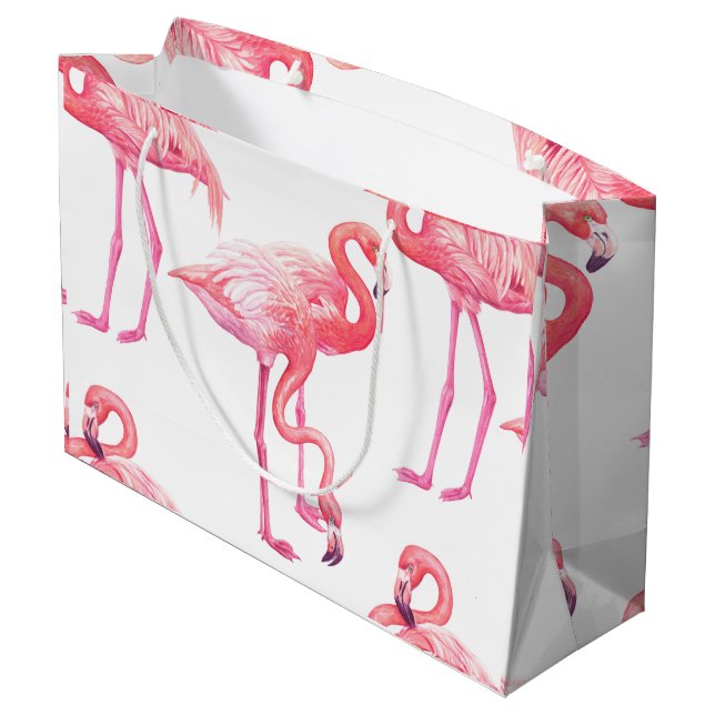 Flamingos Große Geschenktüte (Rückseite Schrägansicht)