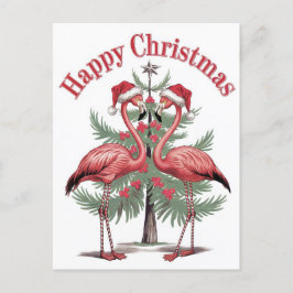 Flamingos Happy Christmas Sommer Postkarte