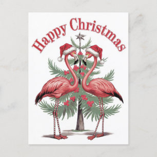 Flamingos Happy Christmas Sommer Postkarte