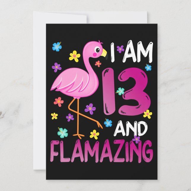 Flamingos |Ich bin 13. Phantastischer 13. Geburtst Save The Date (Vorderseite)