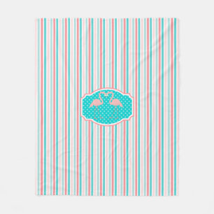 Flamingos im Liebe-Muster Fleecedecke