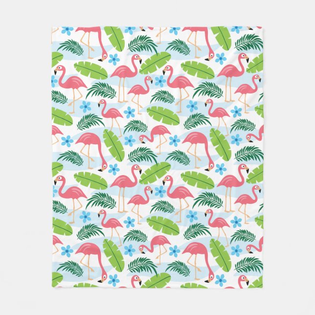 Flamingos im Paradies Fleece Blanket (Vorderseite)