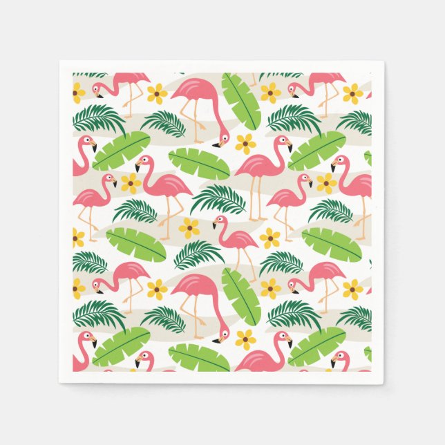 Flamingos im Paradies Napkins Serviette (Vorderseite)