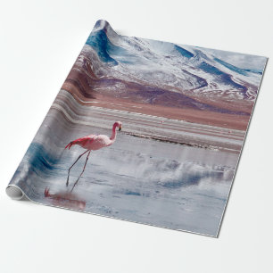 Flamingos in Lagoon in Salt Flats, Bolivien. Salar Geschenkpapier