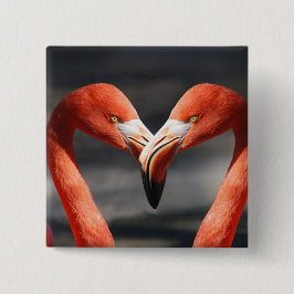 Flamingos in Liebe Button