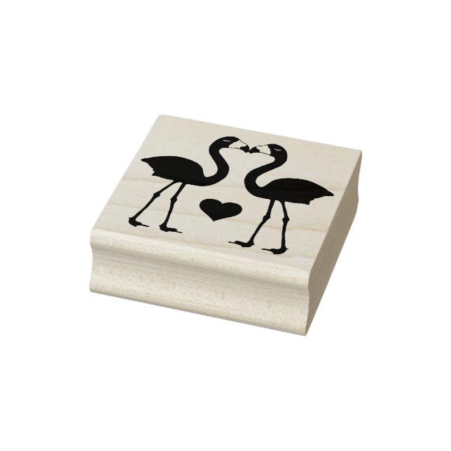 "Flamingos in Liebe" Gummi-Briefmarke Gummistempel (Stempel)