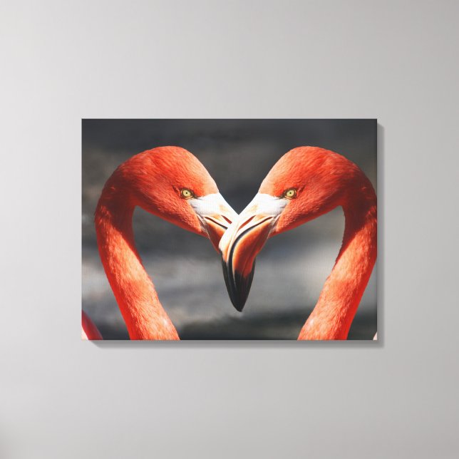 Flamingos in Liebe Leinwanddruck (Vorderseite)