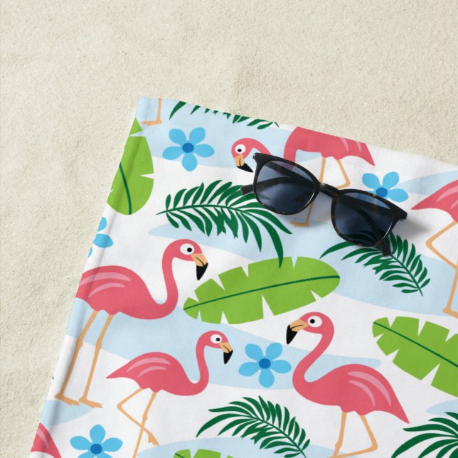 Flamingos in Paradise Beach Handtuch (Beispiel)