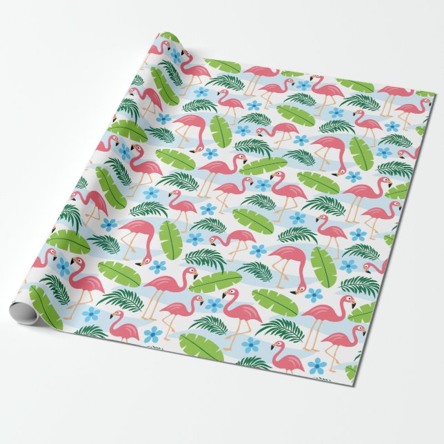 Flamingos in Paradise Wrapping Paper Geschenkpapier (Ungerollt)