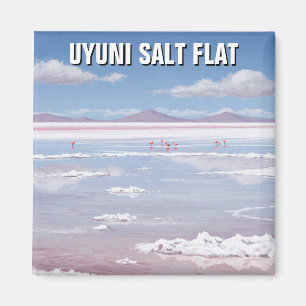 Flamingos in Uyuni Salt Flat Salar De Uyuni Magnet