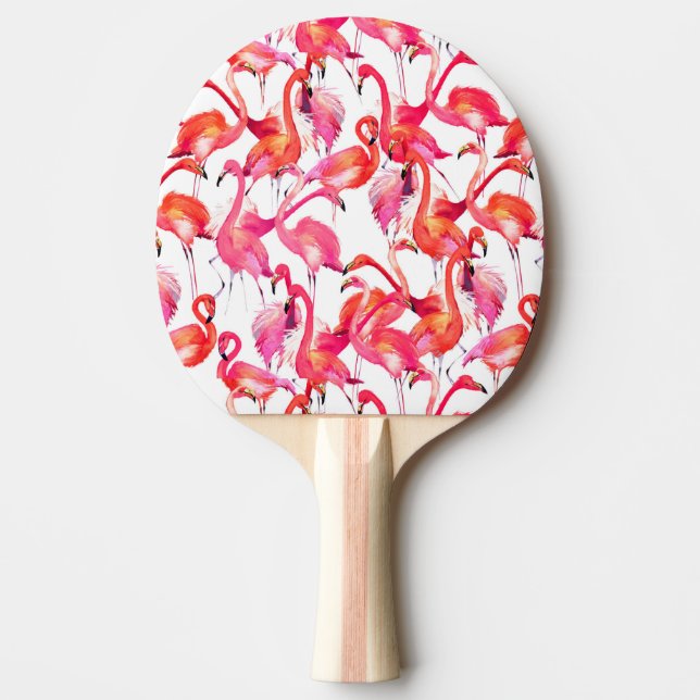 Flamingos in Wasserfarben Tischtennis Schläger (Vorderseite)