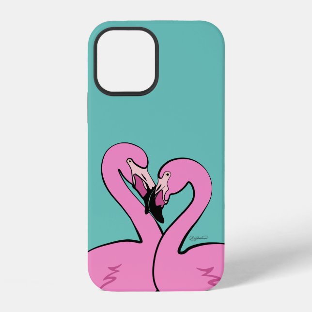 Flamingos iPhone 12 Hülle (Rückseite)