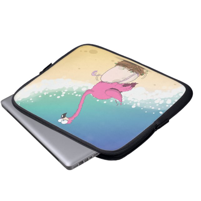 Flamingos Laptopschutzhülle (Vorne Knopf)