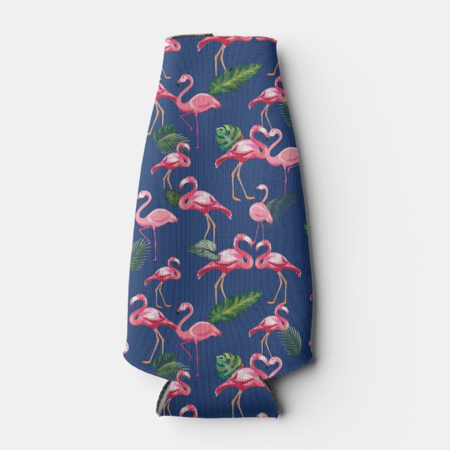 Flamingos Liebe Muster 2 Flaschenkühler (Vorderseite)