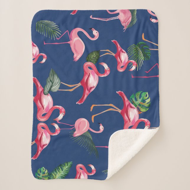 Flamingos Liebe Muster 2 Sherpadecke (Vorderseite)