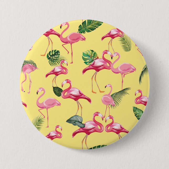 Flamingos Liebe Muster 3 Button (Vorderseite)