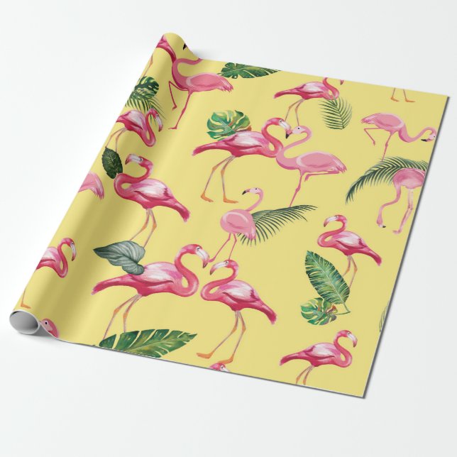 Flamingos Liebe Muster 3 Geschenkpapier (Ungerollt)