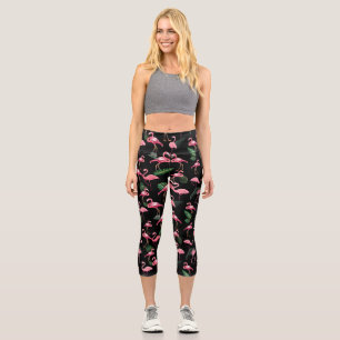 Flamingos Liebe Muster 4 Capri Leggings