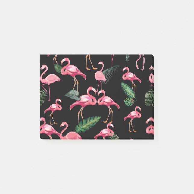 Flamingos Liebe Muster 4 Post-it Klebezettel (Vorderseite)