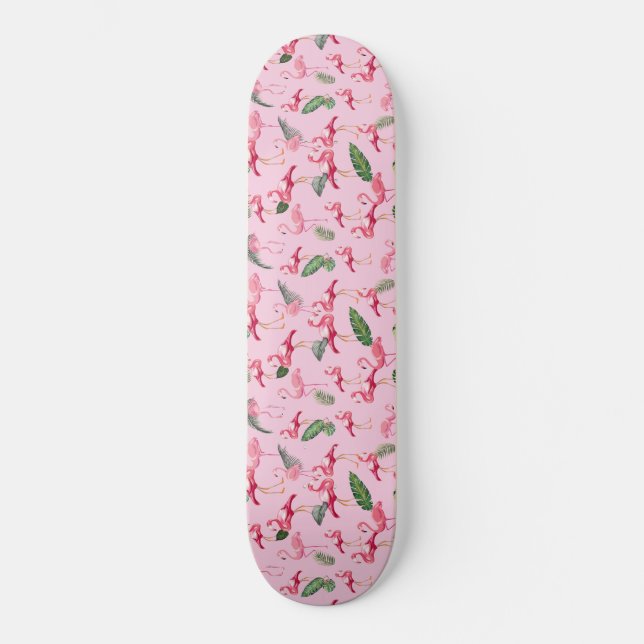 Flamingos-Liebe Muster 5 Skateboard (Vorderseite)