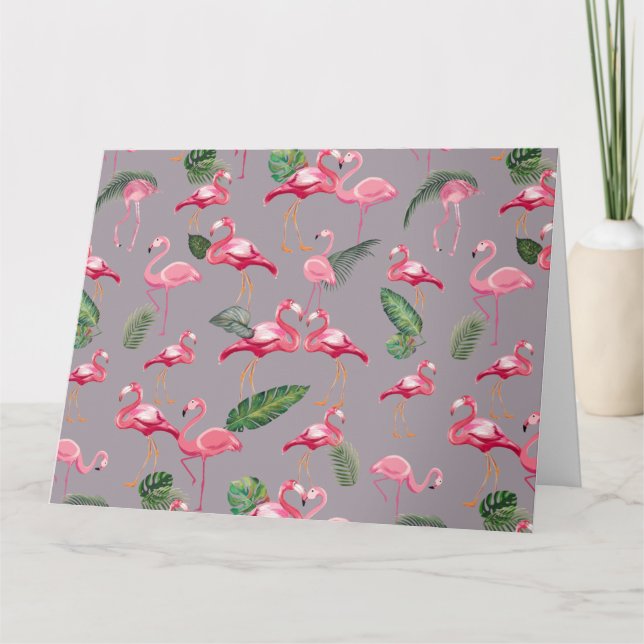 Flamingos Liebe Pattern 6 Dankeskarte (Vorderseite)
