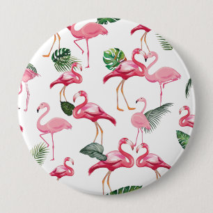 Flamingos Liebe Pattern Button