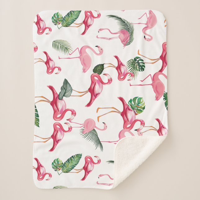 Flamingos Liebe Pattern Sherpadecke (Vorderseite)