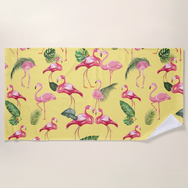 Flamingos lieben Muster 3 Strandtuch (Vorderseite)