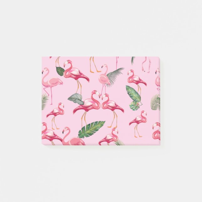 Flamingos lieben Muster 5 Post-it Klebezettel (Vorderseite)