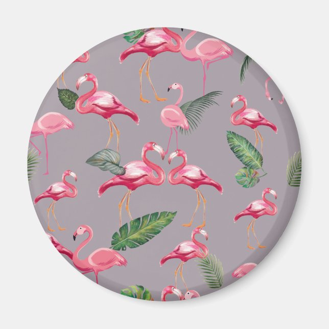 Flamingos lieben Muster 6 Magnet (Vorne)