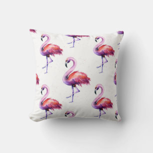 Flamingos mit Splash: Aquarellmuster. Kissen