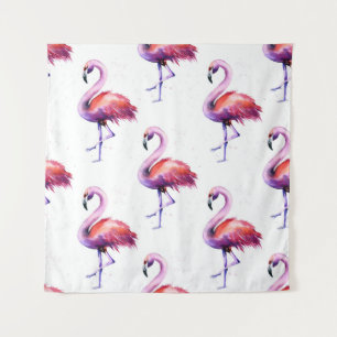Flamingos mit Splash: Aquarellmuster. Wandteppich