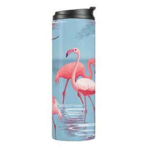 Flamingos Muster 1 Thermosbecher