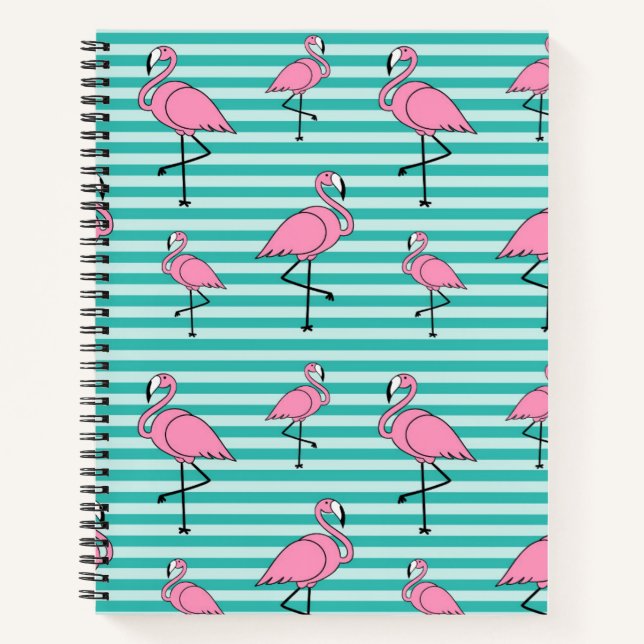 Flamingos Muster Spiral Notebook Notizbuch (Vorderseite)