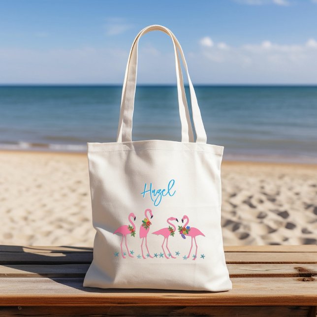 Flamingos Name Template Bridesmaid Geschenk Tragetasche (Von Creator hochgeladen)