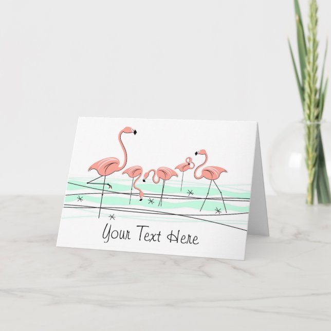 Flamingos Ocean Group Fronttext-Grüße-Karte Karte (Vorderseite)