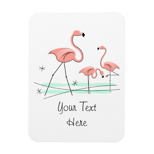 Flamingos Ocean Trio 2 Text-Magnet flexibel Magnet (Vertikal)