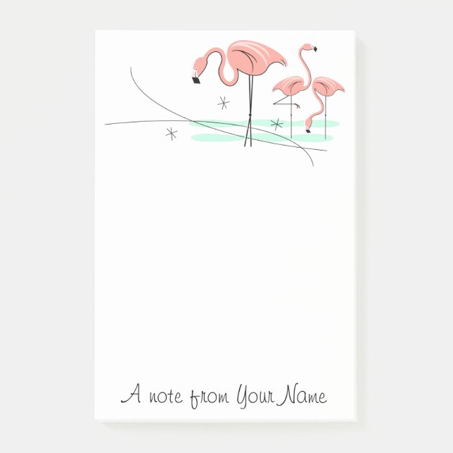 Flamingos Ocean Trio 3 "Text" Post-it Klebezettel (Vorderseite)