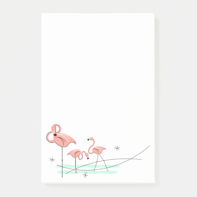Flamingos Ocean Trio Post-it Klebezettel (Vorderseite)
