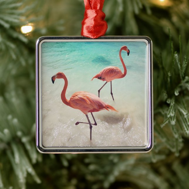 Flamingos Ornament Aus Metall (Baum)