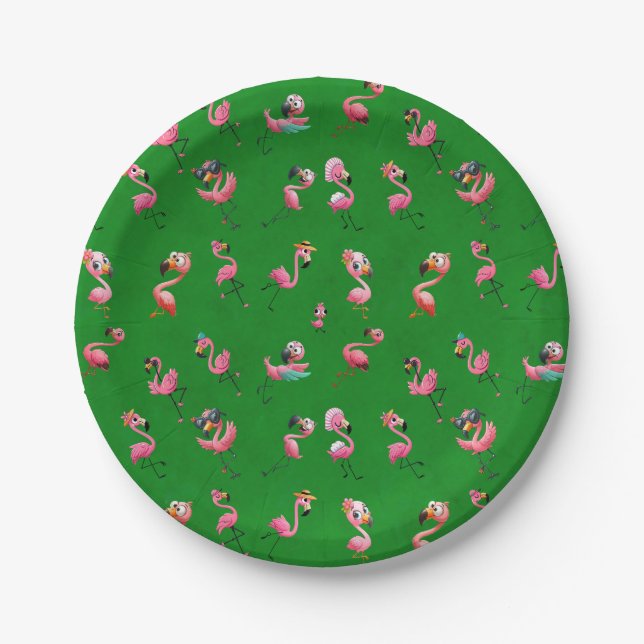 Flamingos Pappteller (Vorderseite)