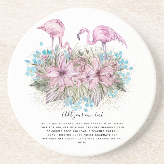 FLAMINGOS Personalisiert Getränkeuntersetzer (Vorne)