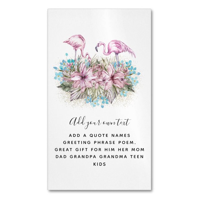 FLAMINGOS Personalisiert Magnetische Visitenkarte (Vorderseite Vertikal)